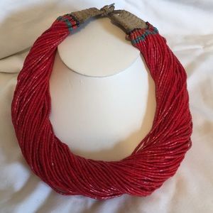 Vintage Mult-Strand Natural Coral Bead Necklace u